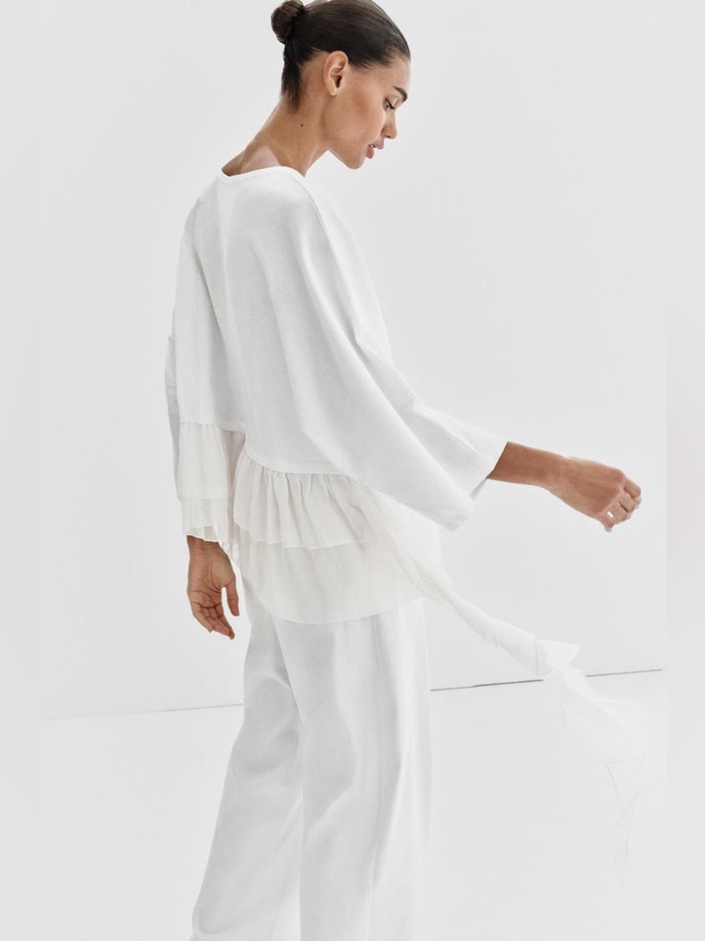 ZARA COMBINATION RUFFLE TOP - Picture 6 of 10
